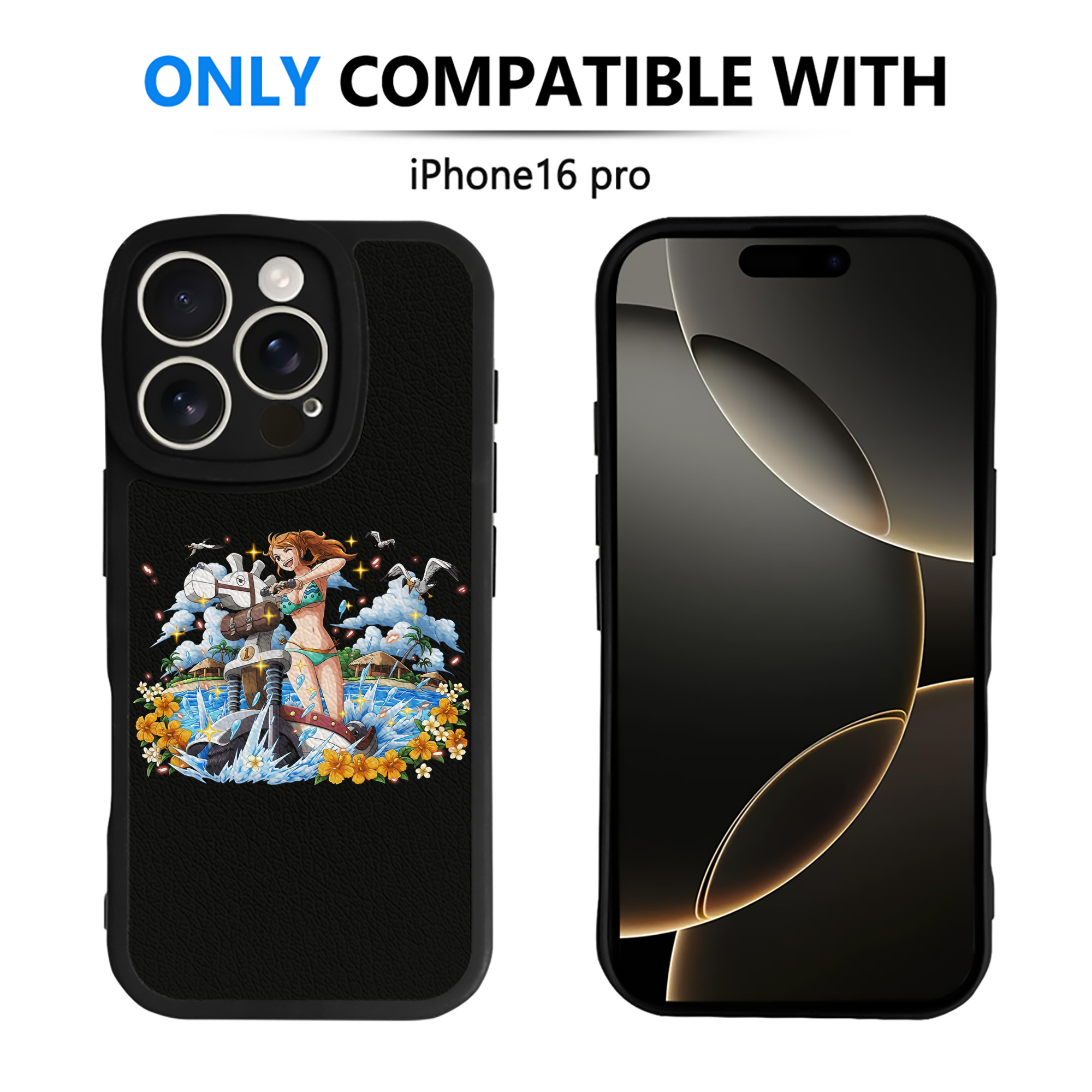 （画像用） ワンピース ナミ ONE PIECE Nami 【iPhone 16シリーズ対応】シリコンスマホケース（レザー調） 材質：シリコン
